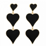 Oil Dripping Black Heart Earrings3