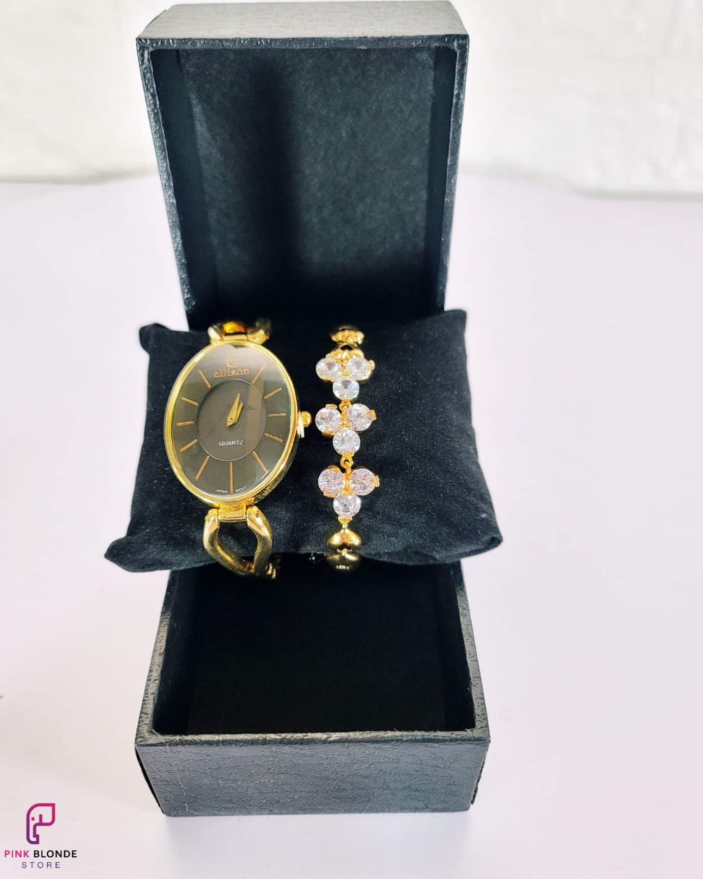 Ellison gold watch with bracelet