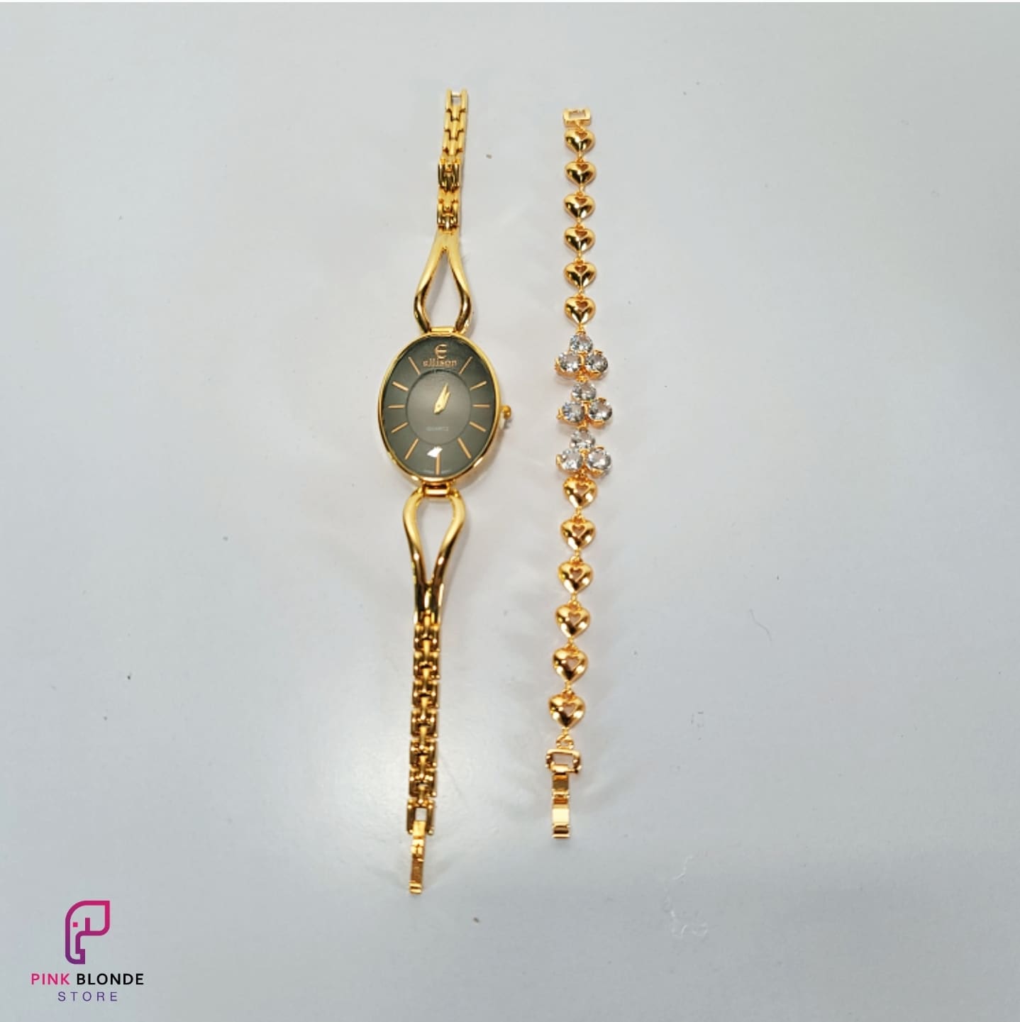 Ellison gold watch with bracelet1